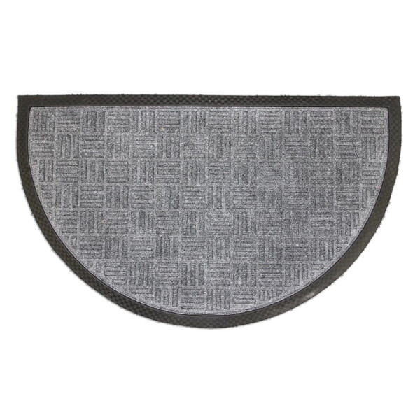 Rohožka půlkruh, guma + PP, šedá, 45 x 75 cm-5166