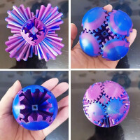 3D Gear Ball modrofialový