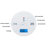 Detektor oxidu uhelnatého s ukazatelem PPM WJ-C0999