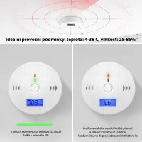 Detektor oxidu uhelnatého s ukazatelem PPM WJ-C0999