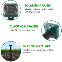 Garden King Solární odpuzovač krtků Quadro SD-SL080A 2 ks