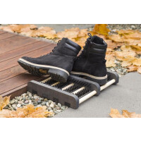 Kartáčová rohožka a škrabák na obuv GECO, 36 x 26,5 x 5,5 cm, dřevo