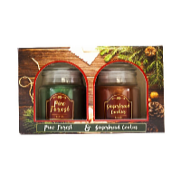 Vánoční vonná svíčka Pine Forest + Gingerbread Cookies, 2 x 85 g