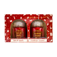 Vánoční vonná svíčka Spiced Apple + Cranberry & Caramel, 2 x 85 g
