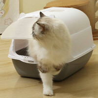 Toaleta pro kočky krytá s filtrem a dvířky