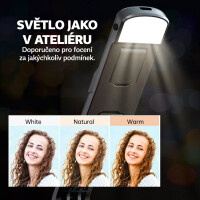 Teleskopická selfie tyč se stativem a bluetooth ovládáním