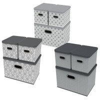 Úložný box s víkem sada 3 ks