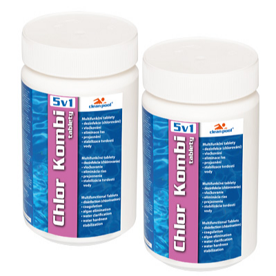 Bazénové chlor kombi 5v1 tablety 2 x 1 kg