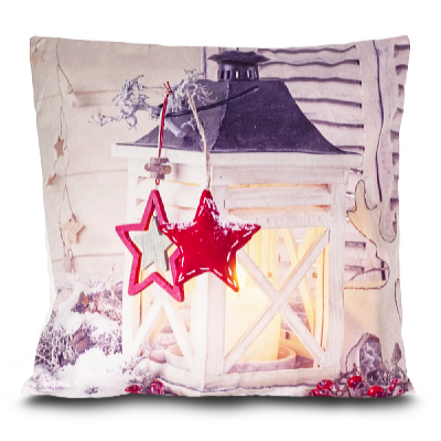 HomeLife LED svítící povlak na polštář Lucerna bílá 40 x 40 cm + polštář Klasik 40 x 40 cm 