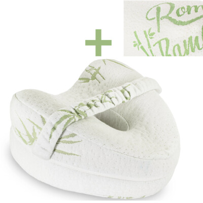 Romeo Ergonomický polštář mezi kolena DELUXE MEMORY BAMBOO 25 x 25 x 15 cm + náhradní povlak BAMBOO