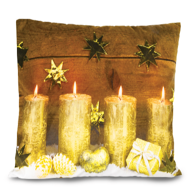 HomeLife LED svítící povlak na polštář Svíčky 40 x 40 cm + polštář Klasik 40 x 40 cm