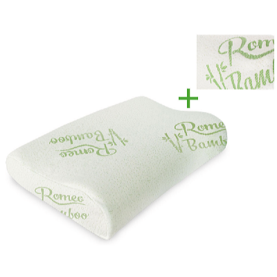 Romeo Anatomický polštář MEMORY BAMBOO 48 x 30 cm + náhradní povlak BAMBOO