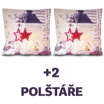 HomeLife LED svítící povlak na polštář 40 x 40 cm sada 2 ks + 2 ks polštář Klasik 40 x 40 cm 