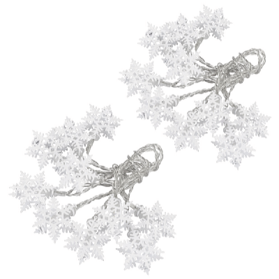 Platinium Světelný LED řetěz 10 diod, kovové vločky, 1,6 m, teplá bílá sada 2 ks