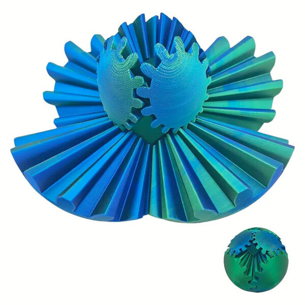 3D Gear Ball modrozelený