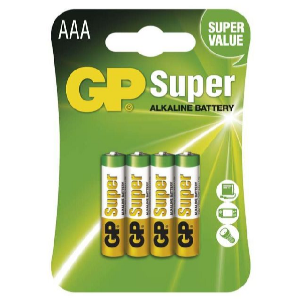 Alkalická baterie GP 1,5V AAA 4 ks