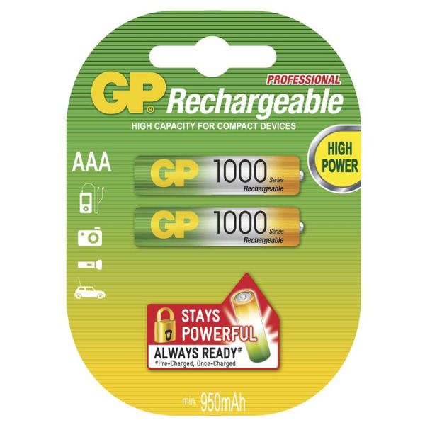 GP Batteries Nabíjecí baterie GP NiMH AAA 2 ks 950 mAh
