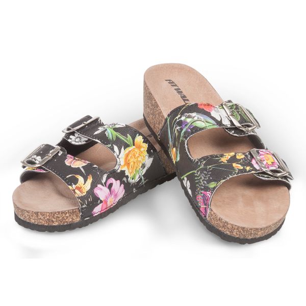 Fit Walk Dámské korkové pantofle květiny 36